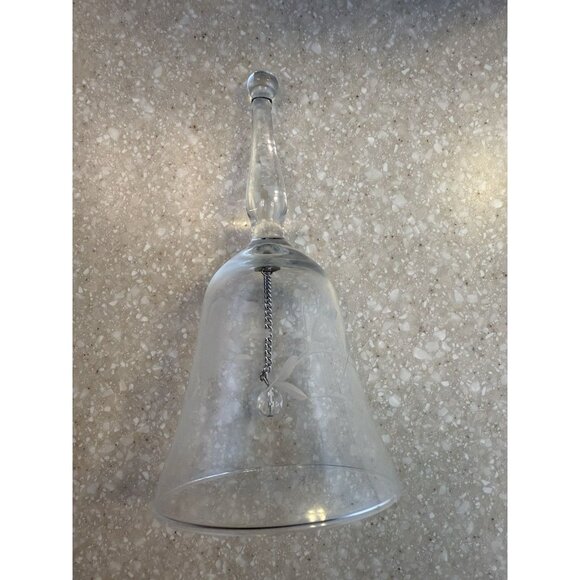 Vintage PRINCESS HOUSE Etched Clear Crystal Glass Bell 6" - Picture 6 of 7
